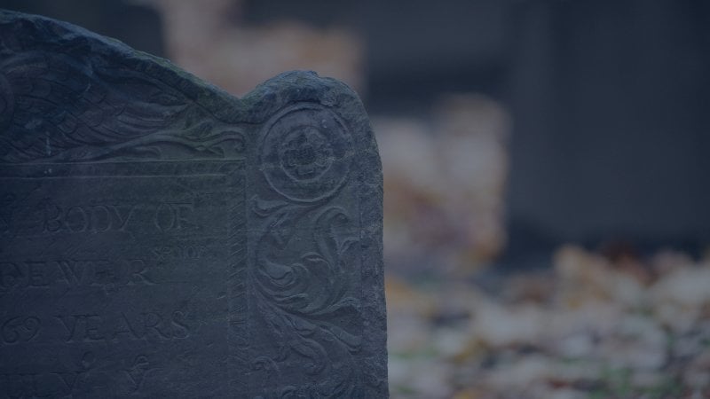 Tombstone in a graveyard