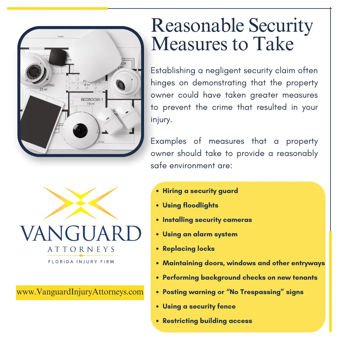 Tampa, Florida Negligent Security Attorney Reasonable Measures to Take