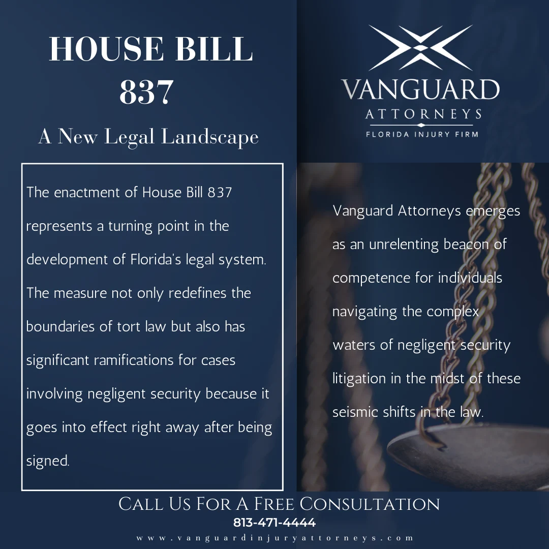 Infographic about how the new laws in House Bill 837 impact negligent security cases.