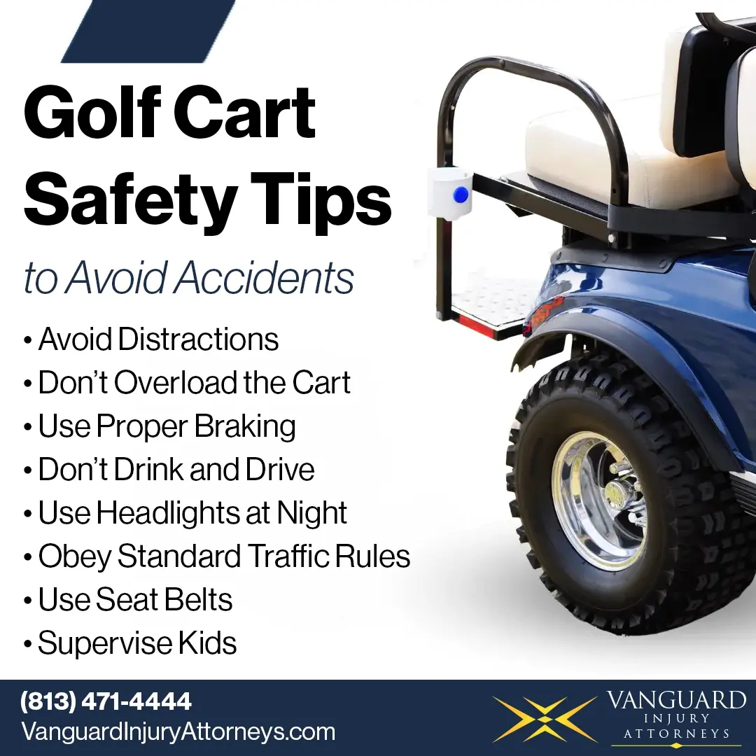 Infographic about golf cart safety tips to prevent cart accidents