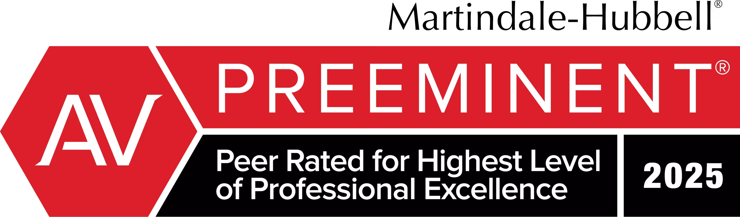 AV Preeminent Peer Rating for the Highest Level of Professional Experience